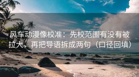 风车动漫像校准：先校范围有没有被拉大，再把导语拆成两句（口径回填）