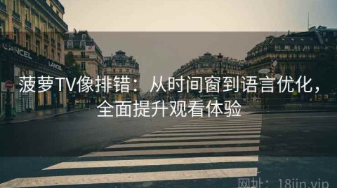 菠萝TV像排错：从时间窗到语言优化，全面提升观看体验