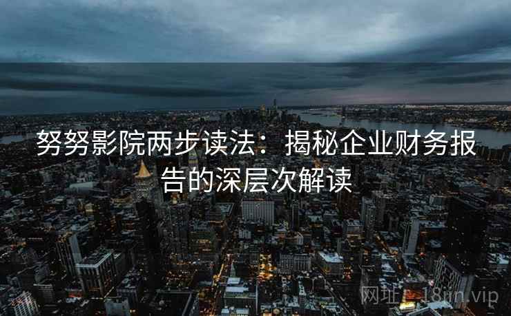 努努影院两步读法:揭秘企业财务报告的深层次解读 努努影院两步读法:揭秘企业财务报告的深层次解读