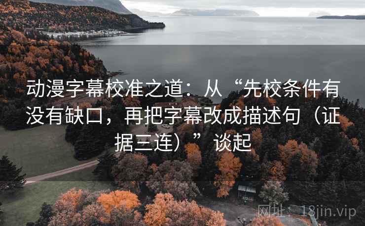动漫字幕校准之道：从“先校条件有没有缺口，再把字幕改成描述句（证据三连）”谈起
