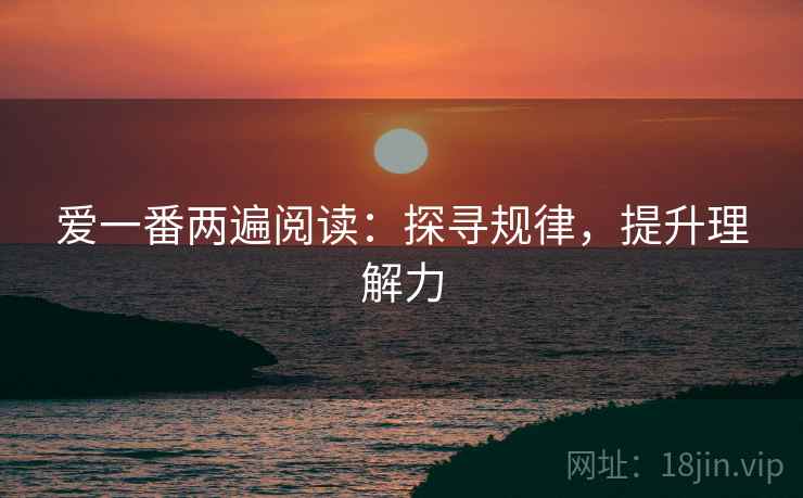 爱一番两遍阅读：探寻规律，提升理解力
